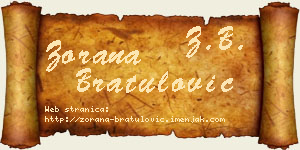 Zorana Bratulović vizit kartica